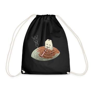 Smoking tea cigarette joint smoking pot tea bags - Drawstring Bag - black - Front