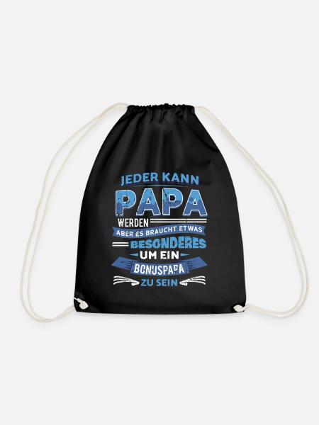Bonuspapa Spruch Stiefpapa Geschenk für Bonusvater - Turnbeutel - Schwarz