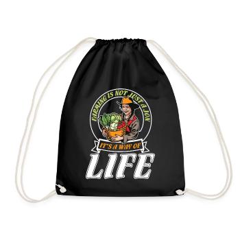 Farmer cows farmer yard gift - Drawstring Bag - black - Front
