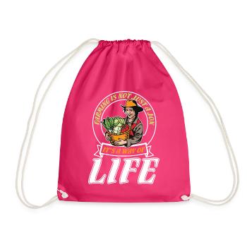 Farmer cows farmer yard gift - Drawstring Bag - fuchsia - Front