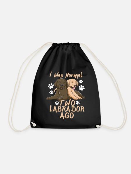 Chocolate Labrador Retriever Lab Dog Gift - Drawstring Bag - black