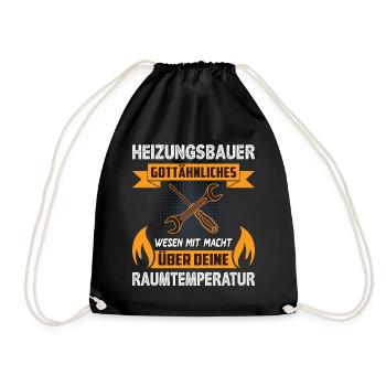 Heizungsbauer Heizungsbau Heizungsinstallateur - Turnbeutel - Schwarz - Vorne