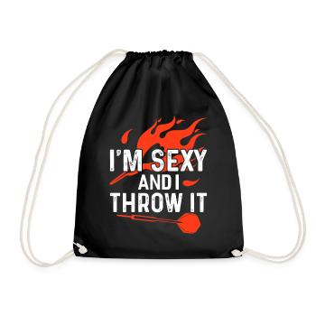 Darts Dart Dartboard Bullseye Dart Arrow Gift - Drawstring Bag - black - Front