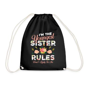 Youngest sister - Drawstring Bag - black - Front