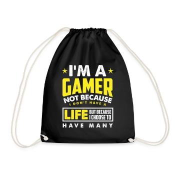 Cadeau de jeu d'ordinateur de jeu de joueur - Sac de sport léger - noir - Devant