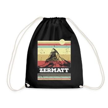 Zermatt matterhorn - Drawstring Bag - black - Front