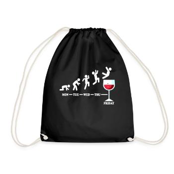 Vin de la semaine vendredi week-end Vin cool Cadeau - Sac de sport léger - noir - Devant