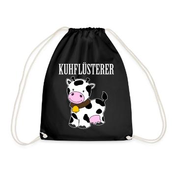 Kuhflüsterer Kuh Lustig Geschenk Bauer Landwirt - Turnbeutel - Schwarz - Vorne