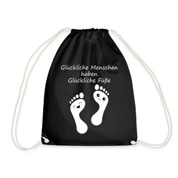 Fußpflege Pediküre Podologe Nagelstudio Geschenk - Turnbeutel - Schwarz - Vorne