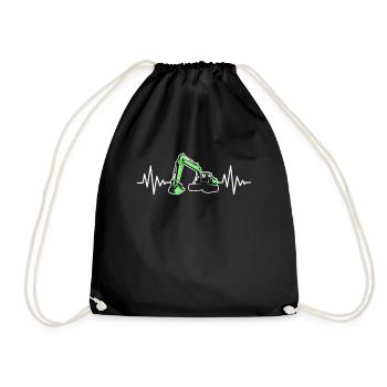 Excavatrice ECG coeur de chantier - Sac de sport léger - noir - Devant