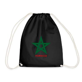 Green five-star Morocco style - Drawstring Bag - black - Front