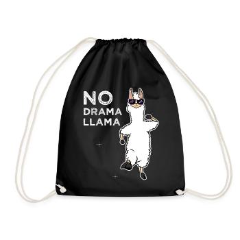 No Drama Llama Alpaca Llama Jogging Gift - Drawstring Bag - black - Front