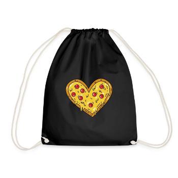 Pizza heart - Drawstring Bag - black - Front