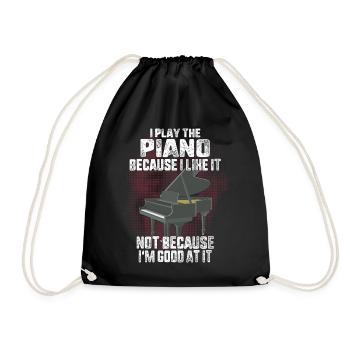 Je joue du piano parce que je l'aime pas parce que - Sac de sport léger - noir - Devant
