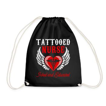 Krankenschwester Krankenhaus Pflegekraft Geschenk - Turnbeutel - Schwarz - Vorne