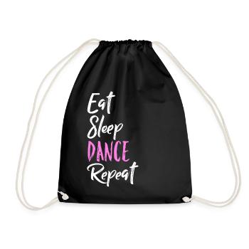 Eat sleep dance repeat - Drawstring Bag - black - Front