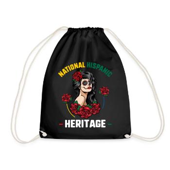 National Hispanic Heritage Month Día de Muertos - Drawstring Bag - black - Front