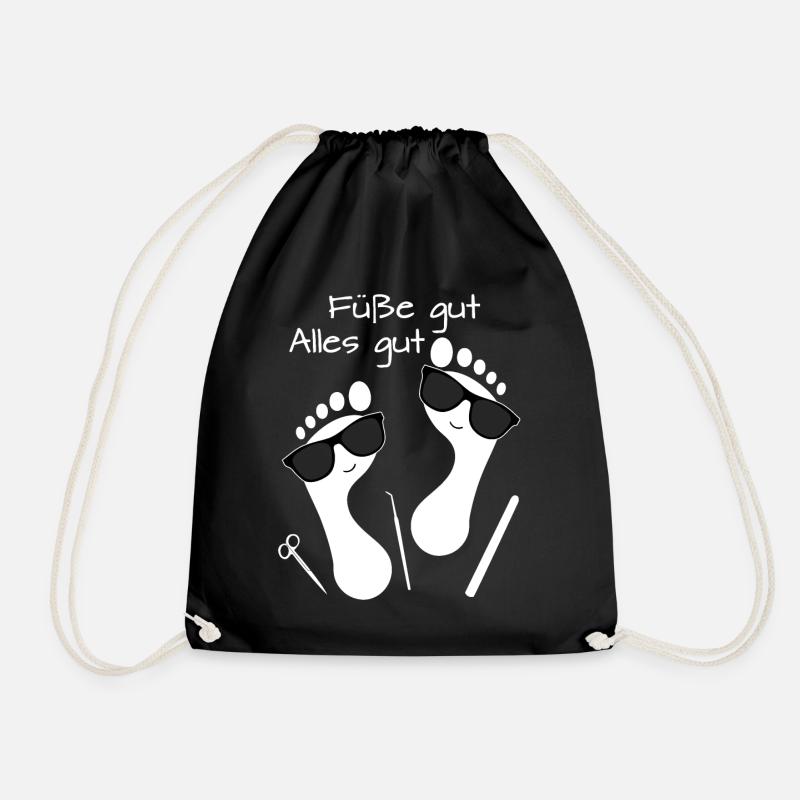 Fußpflege Pediküre Podologe Nagelstudio Geschenk - Turnbeutel - Schwarz