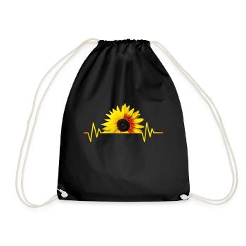 Tournesol, tournesol, rythme cardiaque, rythme - Sac de sport léger - noir - Devant