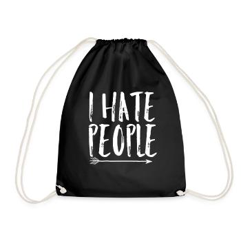 je déteste les gens - Sac de sport léger - noir - Devant