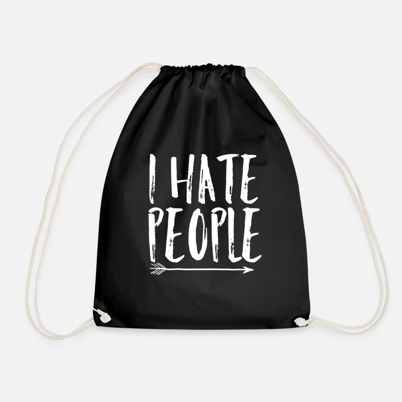 I hate People - Turnbeutel - Schwarz