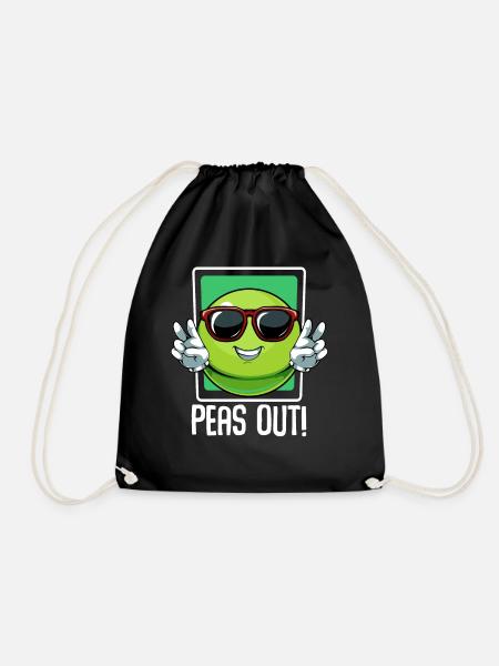 Limette Peace Out Cartoon - Turnbeutel - Schwarz