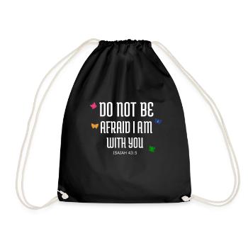 Bible Verses Christian Butterfly Isaiah - Drawstring Bag - black - Front