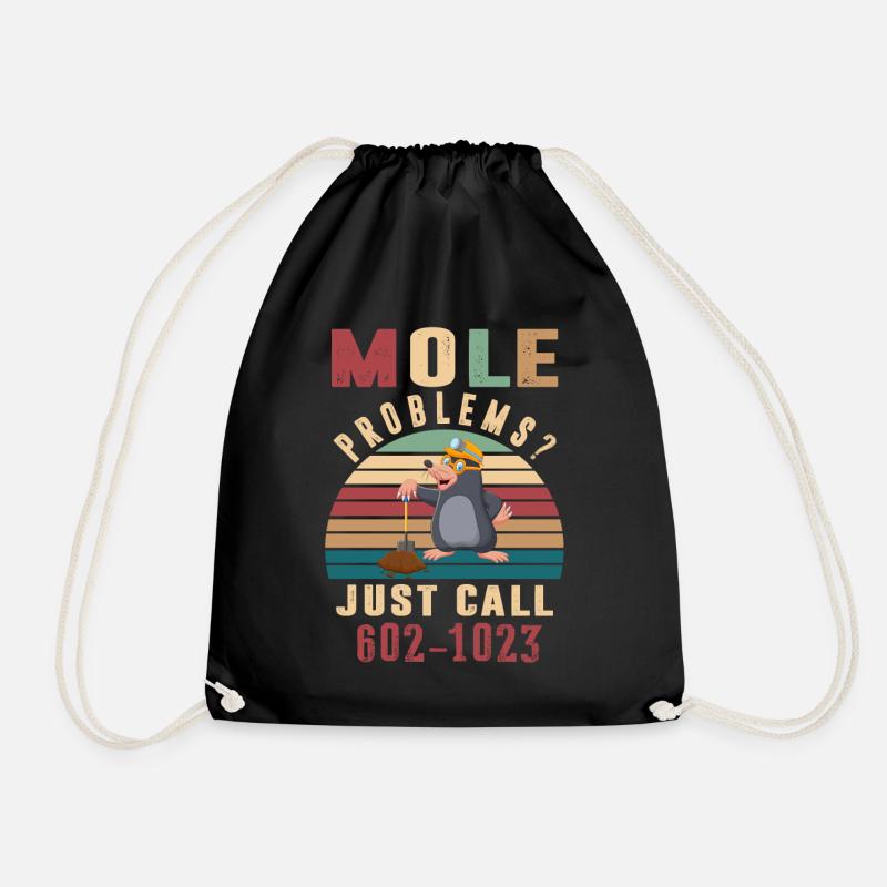 Vintage Mole Day Mole Probleme einfach anrufen - Turnbeutel - Schwarz