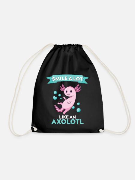 Axolotl - Lächle Viel Wie Ein Axolotl - Turnbeutel - Schwarz