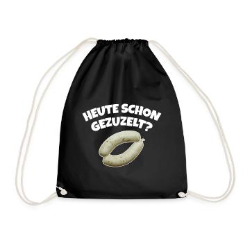 HEUTE SCHON GEZUZELT? FÜR WEISSWURST LIEBHABER - Turnbeutel - Schwarz - Vorne