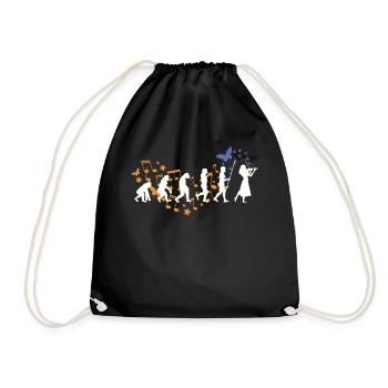 Evolution violin violin violinist violinist violin pi - Drawstring Bag - black - Front