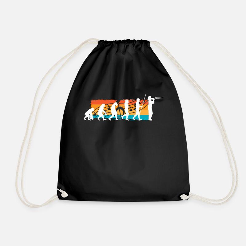 Evolution Posaune | Posaunist cooles Geschenk - Turnbeutel - Schwarz
