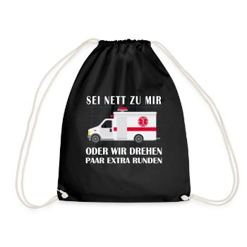 Sanitäter - Sei Nett Zu Mir - Turnbeutel - Schwarz - Vorne