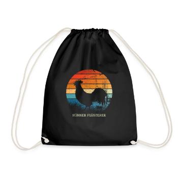 Chicken Whisperer Funny Farmer Farmer Chicken Vint - Drawstring Bag - black - Front