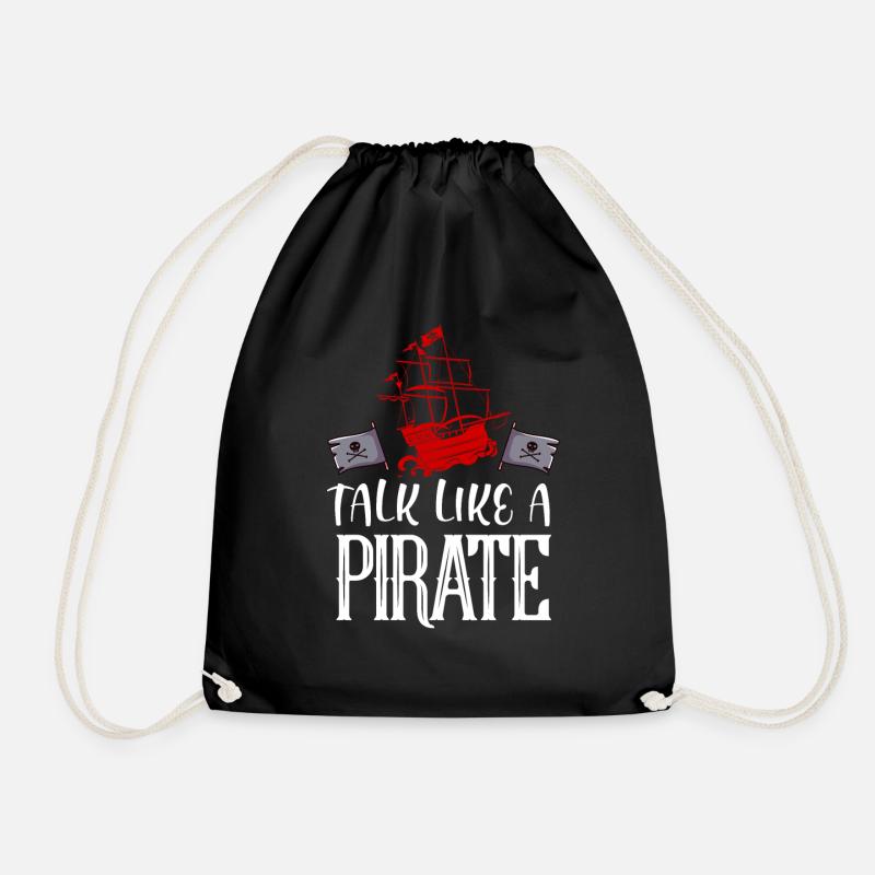 schrecklicher Pirat mit Piratenschiff Geschenk - Turnbeutel - Schwarz