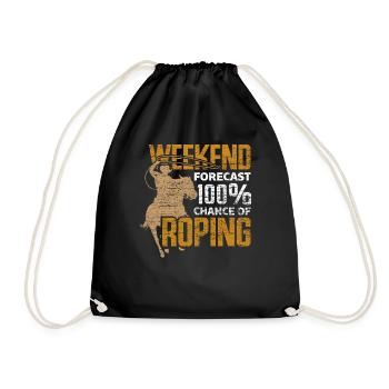 Cowboy Roping - Turnbeutel - Schwarz - Vorne