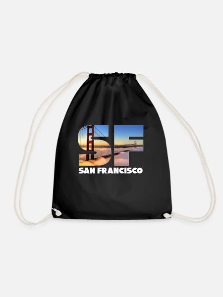 San Francisco - Drawstring Bag - black