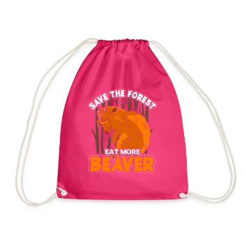 Beaver beaver - Drawstring Bag - fuchsia - Front