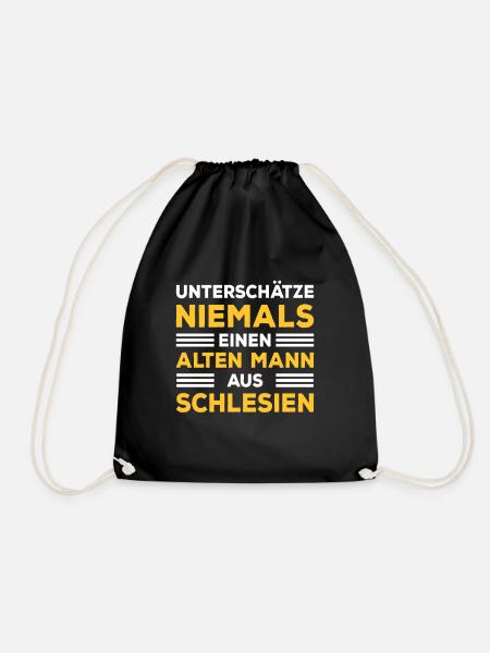 Schlesien Oberschlesien Opa Papa - Turnbeutel - Schwarz