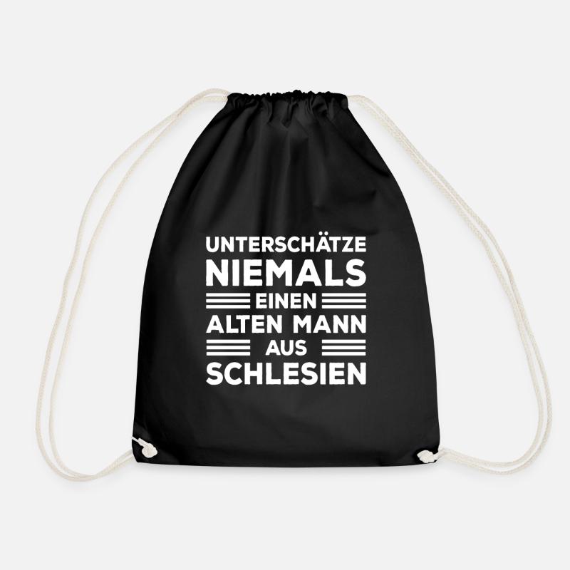Schlesien Oberschlesien Opa Papa - Turnbeutel - Schwarz
