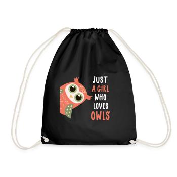 Juste une fille qui aime les hiboux - fille hibou disant - Sac de sport léger - noir - Devant