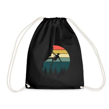 Grimpeur cadeau alpiniste rétro rocher - Sac de sport léger - noir - Devant