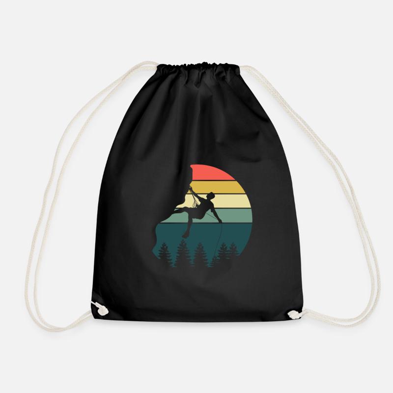 Kletterer Geschenk Bergsteiger Retro Boulder - Turnbeutel - Schwarz