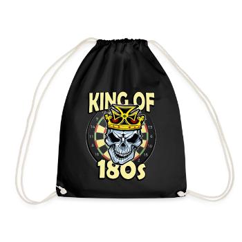 Darts king of the 180s - Drawstring Bag - black - Front