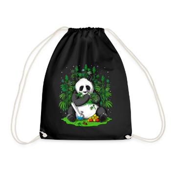 Panda Hippie Weed - Sac de sport léger - noir - Devant