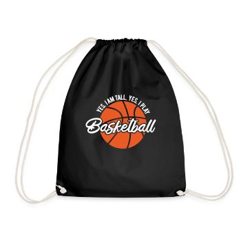 Ja, ich bin groß, ich spiele Basketball, ich mag S - Drawstring Bag - black - Front