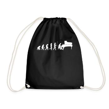 Evolution pianiste pianiste | Clave cadeau - Sac de sport léger - noir - Devant