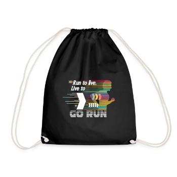 laufen joggen Laufen Läufer Ausdauer Fitness - Turnbeutel - Schwarz - Vorne