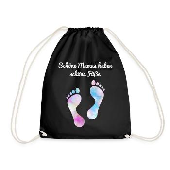 Fußpflege Pediküre Podologe Nagelstudio Geschenk - Turnbeutel - Schwarz - Vorne