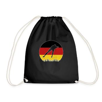 Speed Skating Germany GER Winter Sports Nation - Drawstring Bag - black - Front